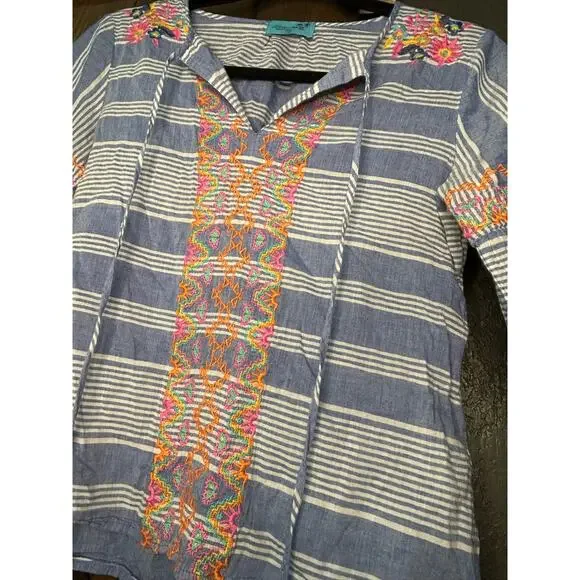 Letarte embroidered summer blouse women’s XS - Picture 2 of 4